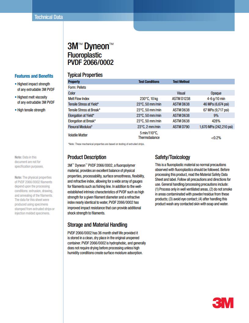 3M™ Dyneon™ Fluoroplastic PVDF 2066/0002