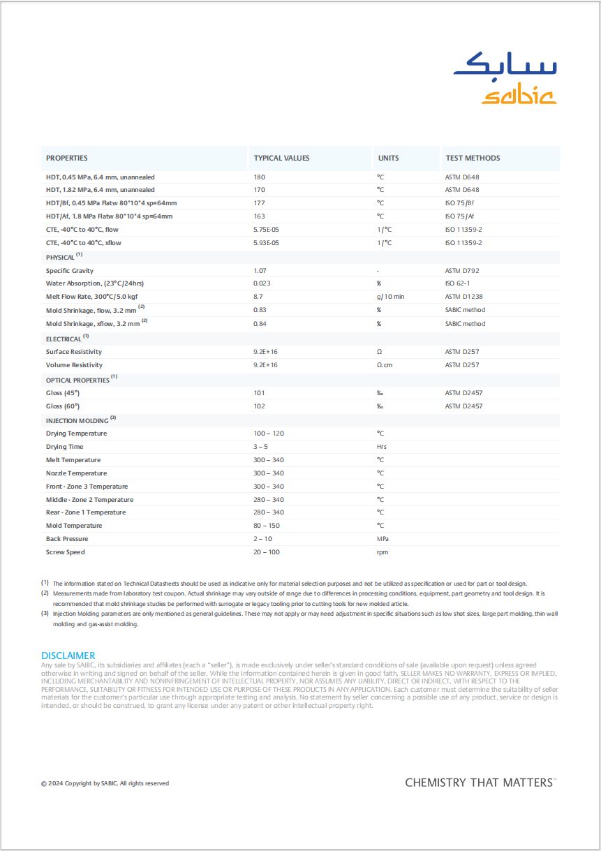 NORYL™ LPN170HG 沙伯英文物性表2